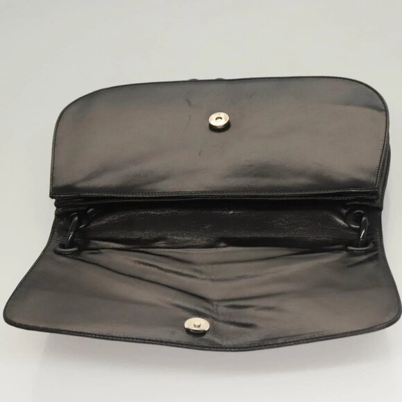 PRADA Chain Shoulder Bag Leather Black Auth 132369 - Picture 12 of 16